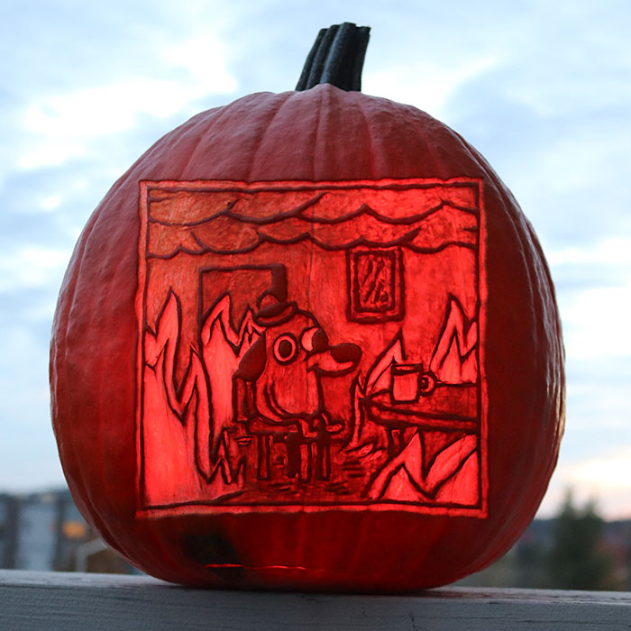 "This Is Fine" Pumpkin