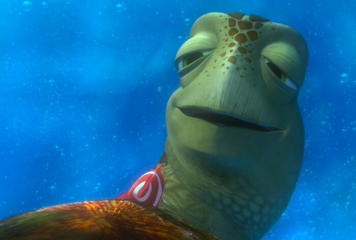 Crush talking with Nemo in Finding Nemo