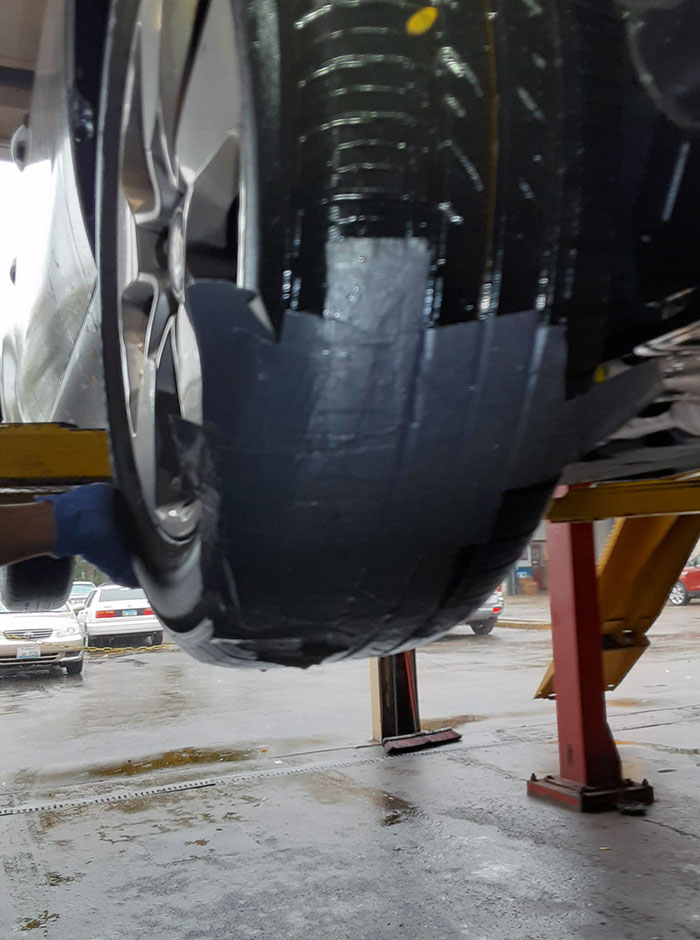 Customer Said Her Husband Patched The Tire, But It Keeps Leaking Air