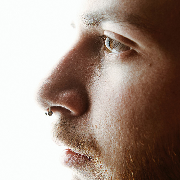 Mans face in profile shot 