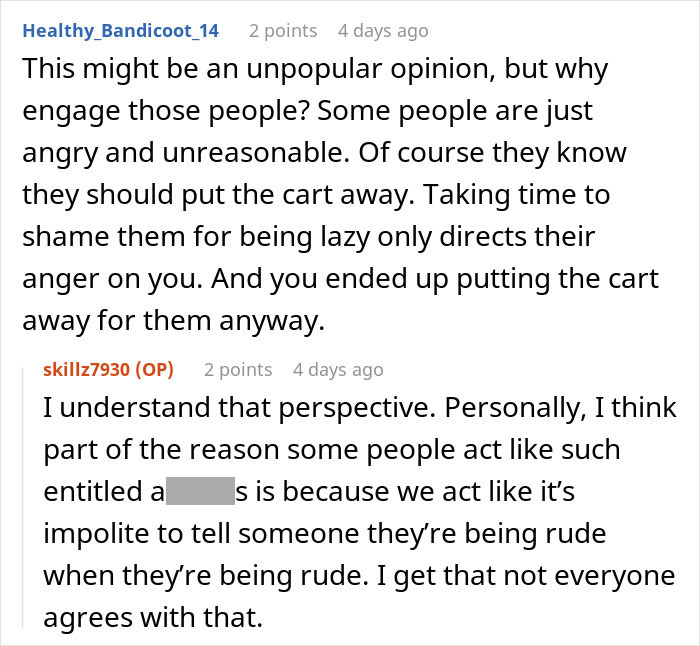 Karens Leave Their Cart In The Middle Of Parking Lot, Get Surprised When Another Shopper Confronts Them