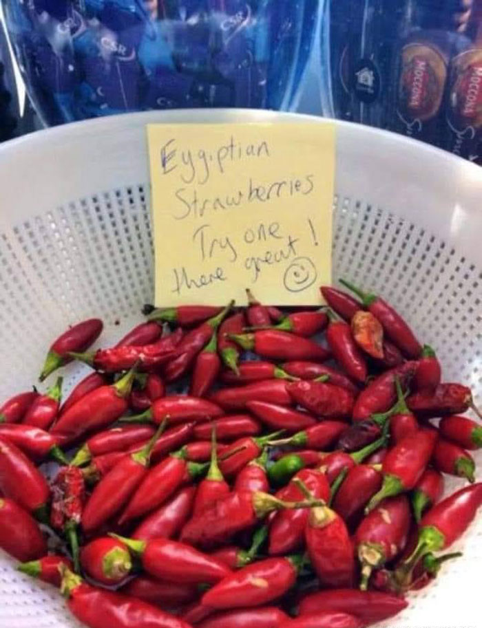 Fresas egipcias, prueba una, están genial :)