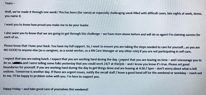 Encouraging Email From My Boss