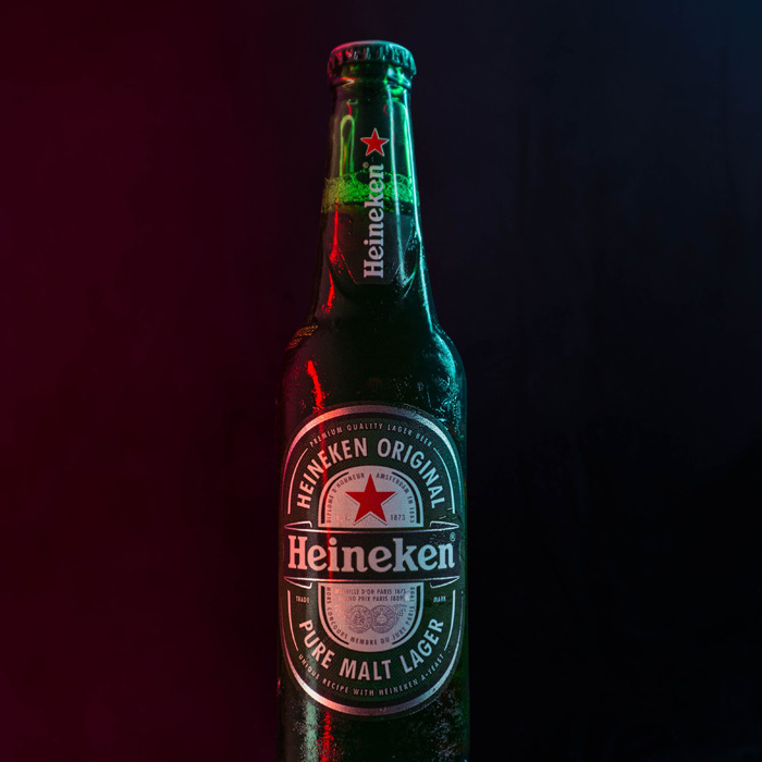 A bottle of Heinken beer 
