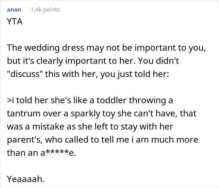 Man Digs A Hole Of Lies While Whining About Fiancée's Wedding Dress Online, She Leaves Him Man Digs A Hole Of Lies While Whining About Fiancée's Wedding Dress Online, She Leaves Him