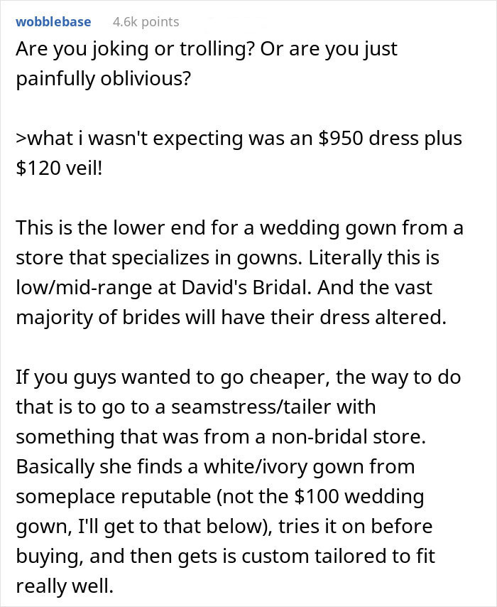 Man Digs A Hole Of Lies While Whining About Fiancée's Wedding Dress Online, She Leaves Him Man Digs A Hole Of Lies While Whining About Fiancée's Wedding Dress Online, She Leaves Him