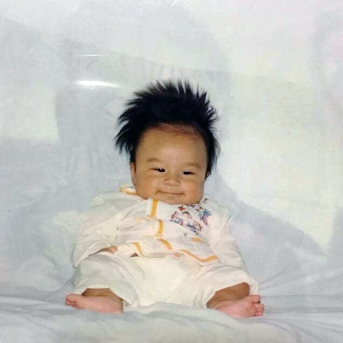My Boyfriend's Baby Photo. Look At That Hair