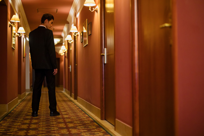 Person walking in hotel