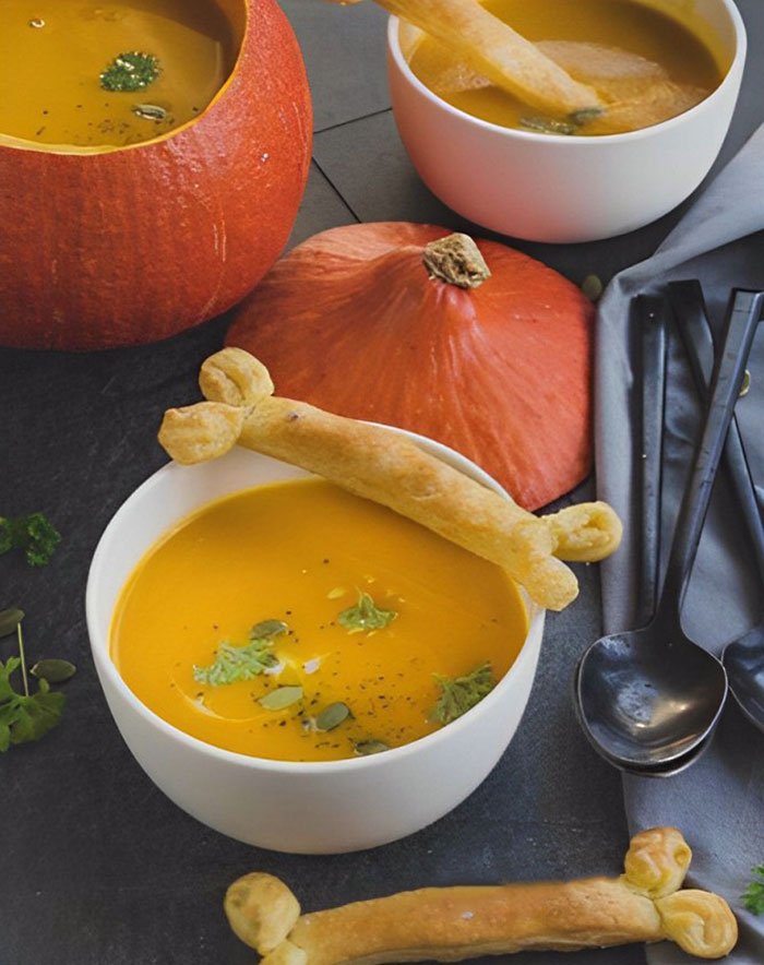 Pumpkin Soup With Bones