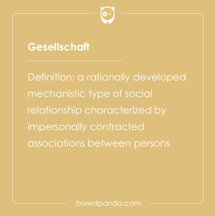 Glossary card for a hard spelling bee word Gesellschaft with definition of impersonal social relationships.
