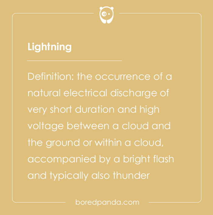 Definition of the word lightning from a list of hard spelling bee words with natural electrical discharge explained.