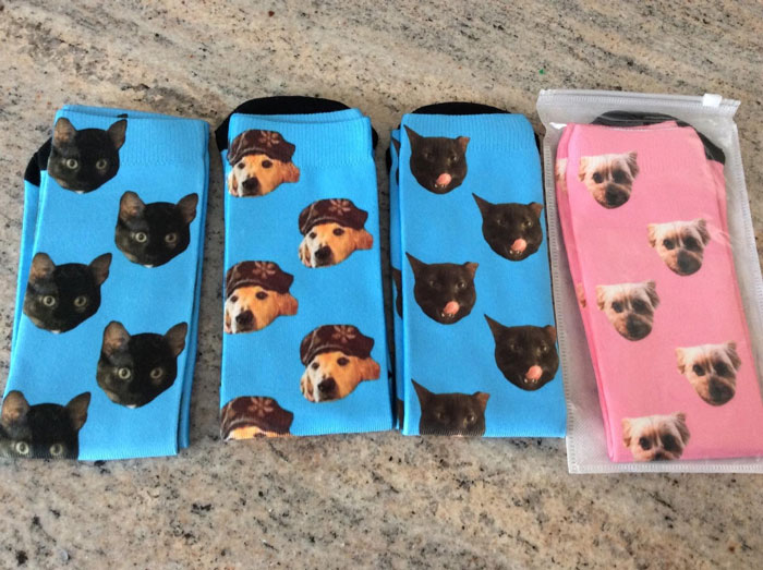These Customizable Socks Are A Fun And Personalized Way To Show Off Your Pet's Adorable Mug, Featuring A High-Quality Print Of Their Face To Show Them How Much You Love Them