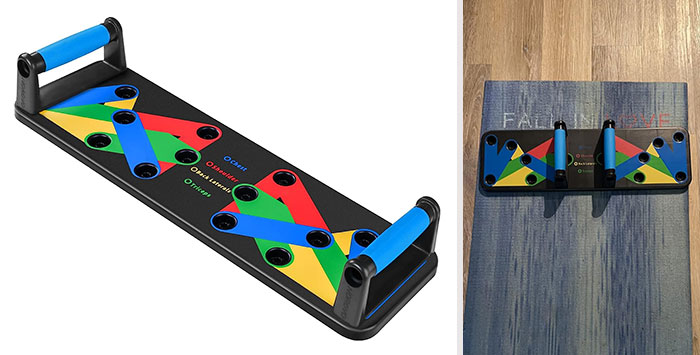 Push Up Board 9 In 1: Achieve efficient muscle building and shaping with this color-coded guided board, offering 9 symmetrical postures, ensuring a safe and effective workout anytime, anywhere.