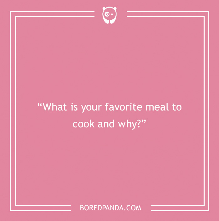 Icebreaker question about favorite meal