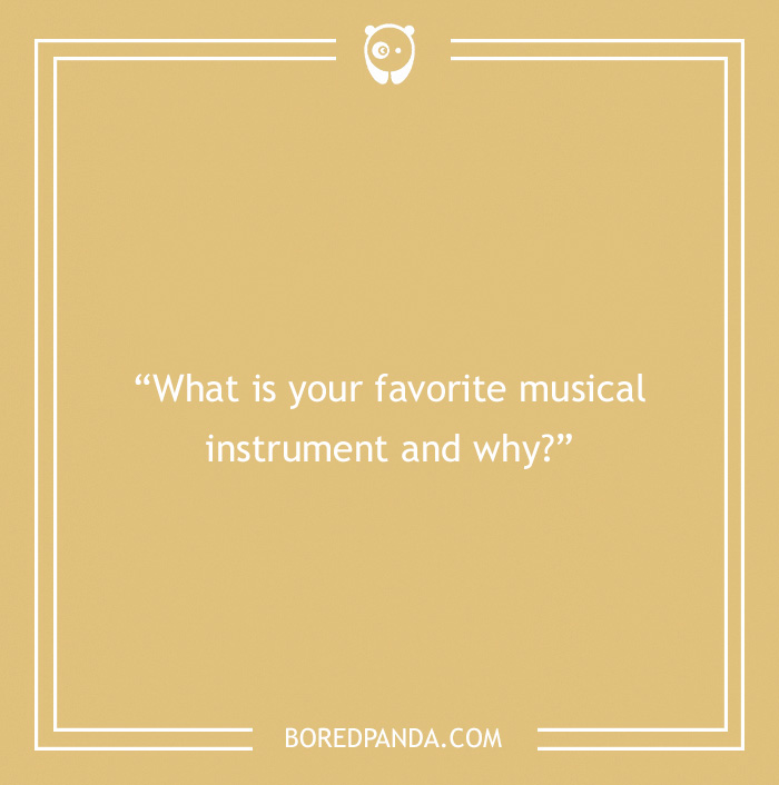 Icebreaker question about favorite musical instrument