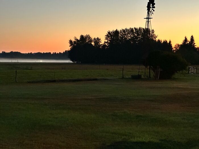 Morning Fog At The Farm Means Fall Has Arrived