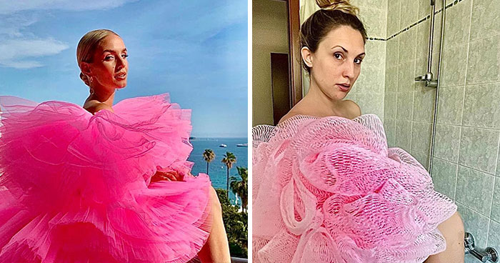 This Couple Hilariously Recreates Influencer Photos With Stuff They Find At Home, And Here’s The Result (35 Pics)