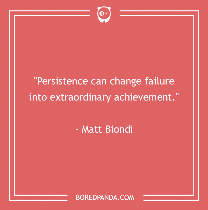 Quote by Matt Biondi on persistence leading to achievement, on a red background.