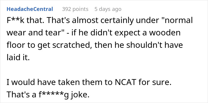 “We Didn’t Agree With Paying $1,000”: Landlord Demands Compensation For A Scratch On The Floor “We Didn’t Agree With Paying $1,000”: Landlord Demands Compensation For A Scratch On The Floor