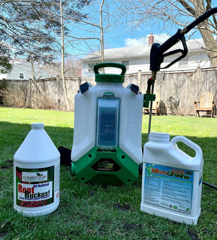 A sprayer on the grass