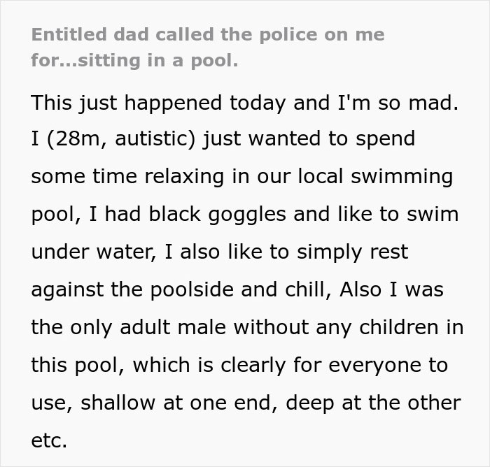 Man Forced To Explain To Police Why He&rsquo;s At The Pool After Entitled Dad Thinks The Worst Of Him