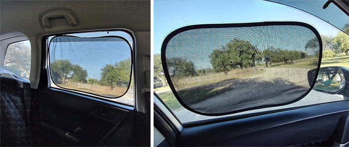 kinder Fluff Car Window Shades: A certified protection from the harsh sun, easily adjustable for your needs, and fitting most vehicle types.