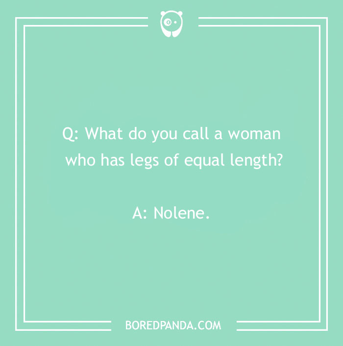 Name jokes displayed on a green background with humorous question and answer format. - 41