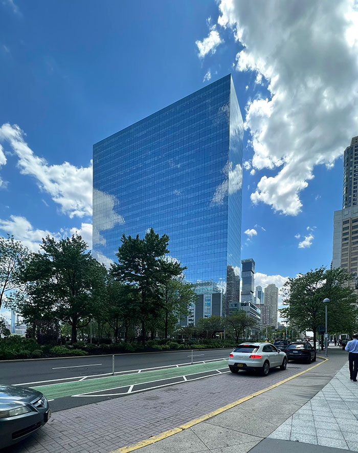 The Building Looks Semi-Transparent Due To Reflection