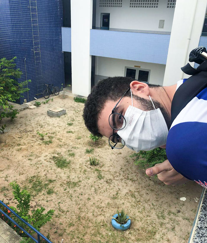 It Looks Like A Mockup Or A Giant, But It's Just Me On The Second Floor Of The College