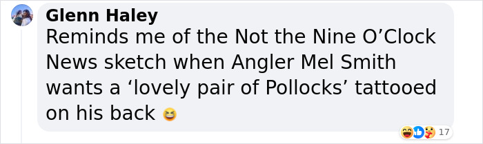 Commenter recalls comedy sketch related to a tattoo blunder on social media.