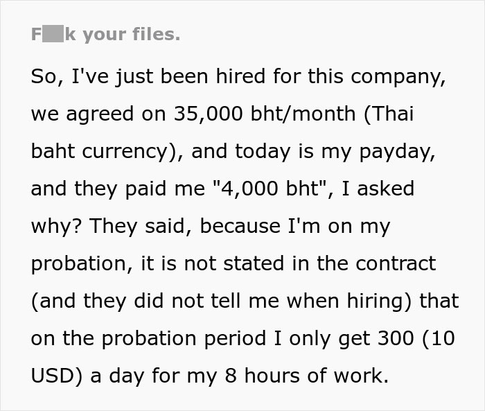 New Employee Gets Paid A Laughable Part Of What’s Agreed, Deletes Their Work And Quits Immediately New Employee Gets Paid A Laughable Part Of What’s Agreed, Deletes Their Work And Quits Immediately