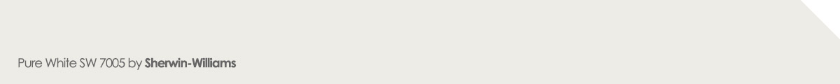 Pure White SW 7005 paint sample from Sherwin-Williams showing a soft, versatile neutral shade for 2024 decor trends.