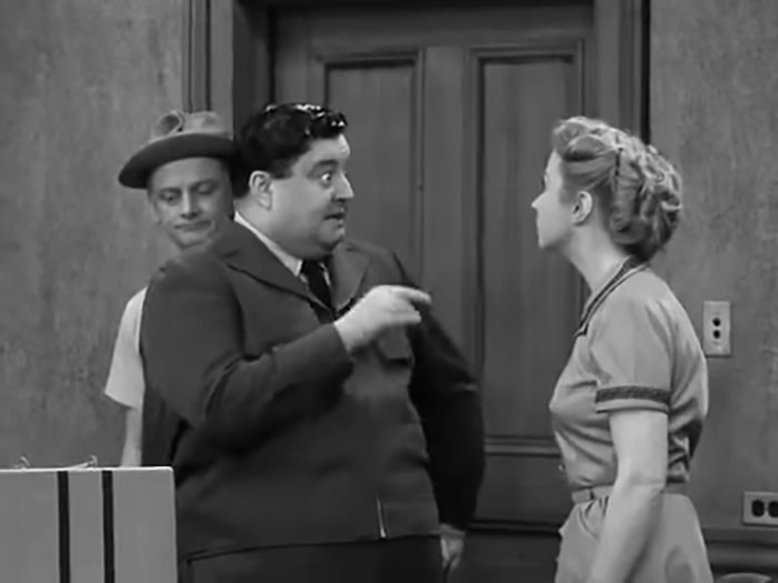 Ralph Kramden with his wife in The Honeymooners