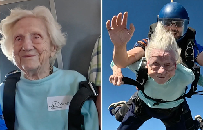 Grandma Defies Age And Breaks The World Skydiving Record At 104 With No Fear