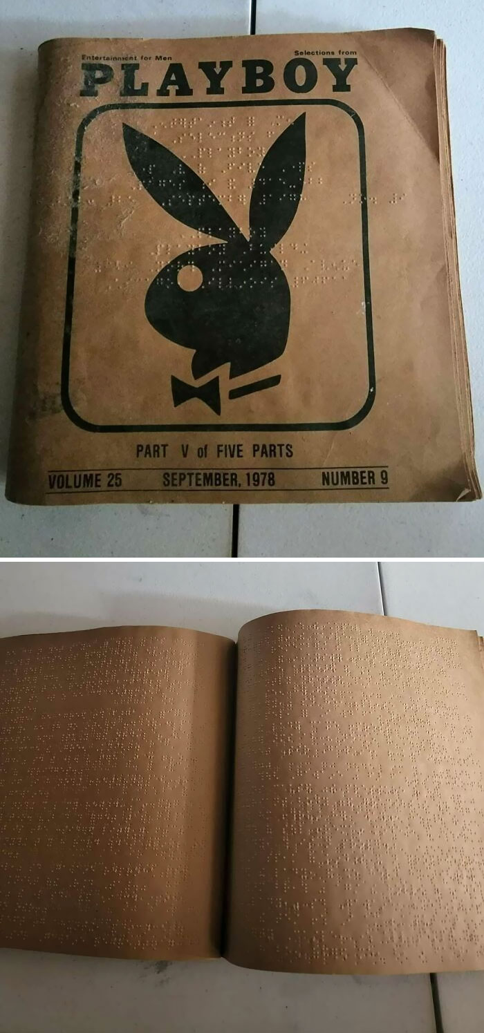 Found A Playboy That's Been Written Entirely In Braille From 1978 At Work Today