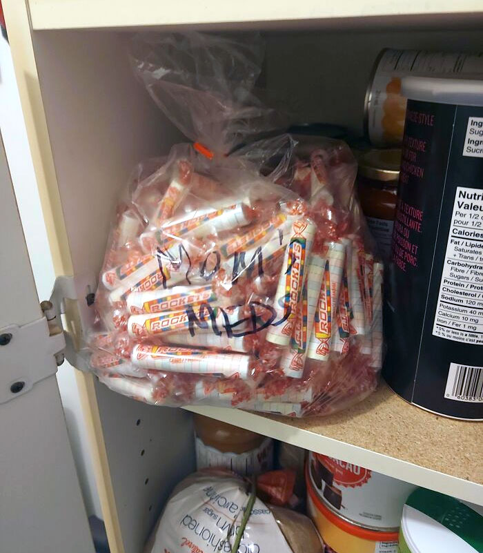 My Mom Is Diabetic. She Eats Rockets To Raise Her Sugar Levels. I Came To The Pantry Looking For Something To Snack On And Found This