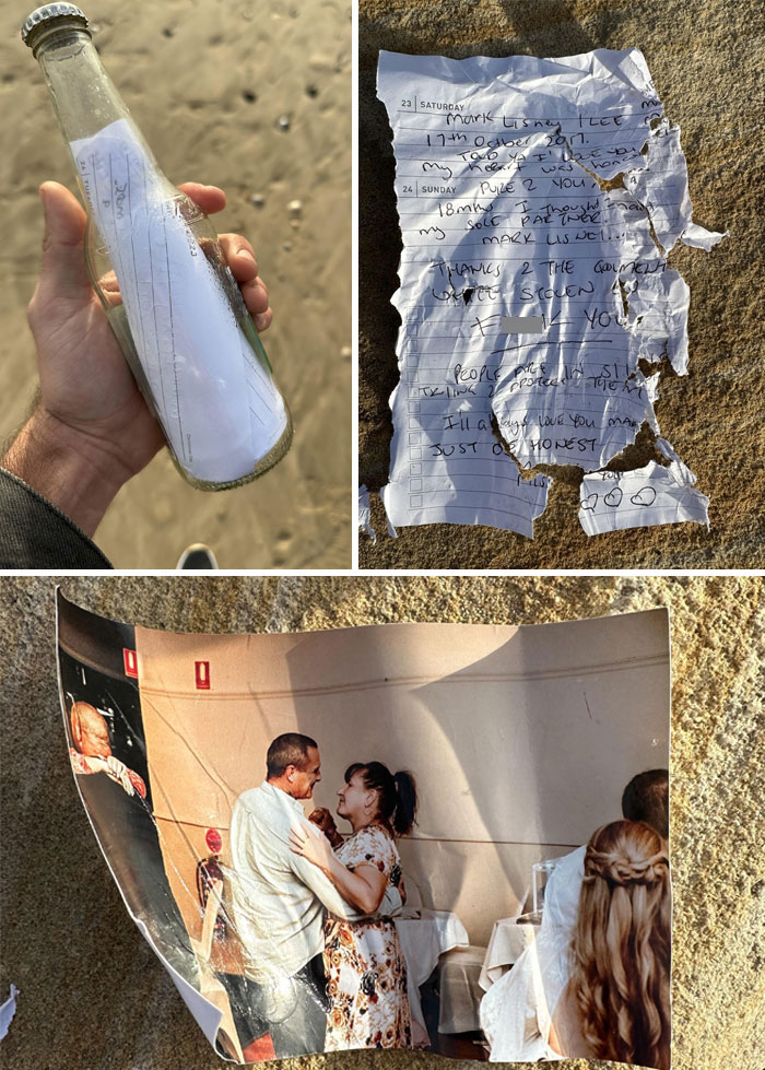 A Glass Bottle Containing A Message