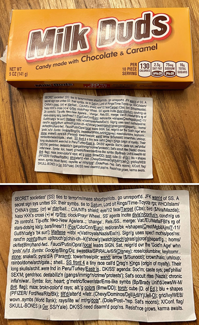 This Was Found Inside My Mom's Unopened Milk Duds