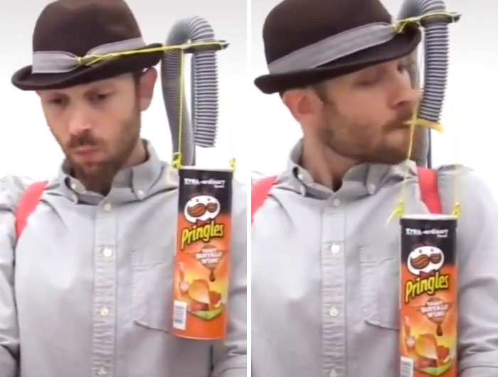 Hands Free Pringles Dispenser Invention