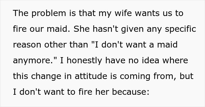 Man Can’t Understand Why Wife Wants To Fire Their Maid, Uncovers A Dark Secret Man Can’t Understand Why Wife Wants To Fire Their Maid, Uncovers A Dark Secret