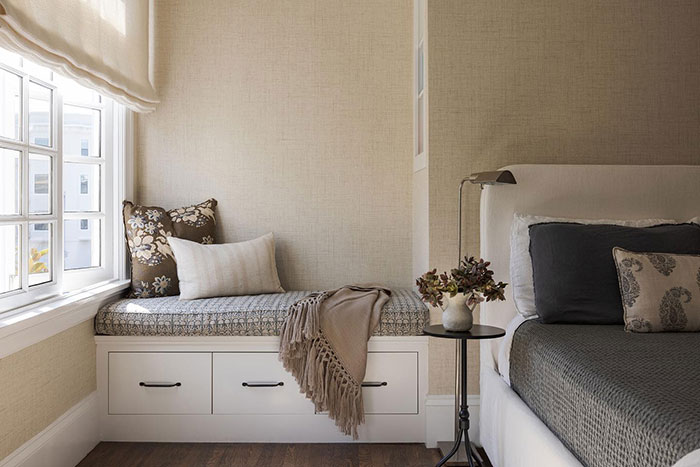 Cozy and tiny bedroom window seat