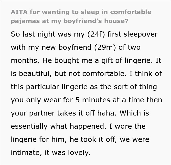 Man &ldquo;Sick To His Stomach&rdquo; After GF Changes Out Of Lingerie To Sleep In Comfy PJ&rsquo;s