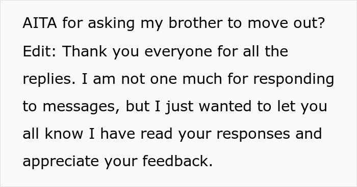 The Internet Weighs In Whether Guy Was A Jerk To Ask Brother And His Pregnant Wife To Move Out