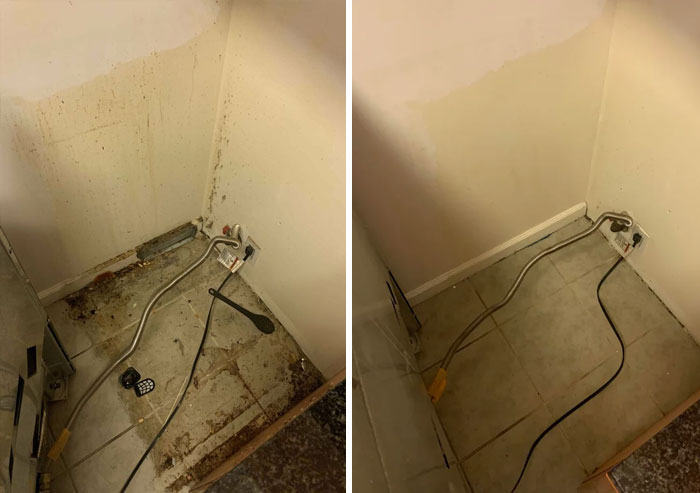 Before And After - Behind The Stove In My Rented Apartment