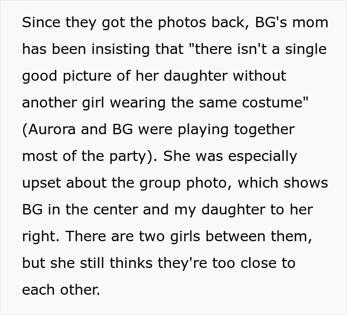 Woman refuses to change daughter&rsquo;s dress to satisfy entitled mom, facing accusations of ruining a birthday party.