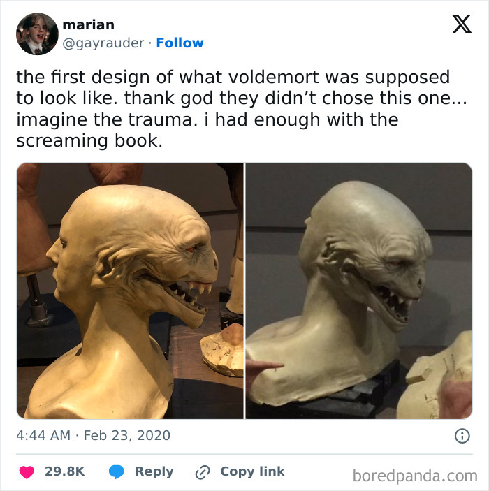 The Original Voldemort Design In Harry Potter