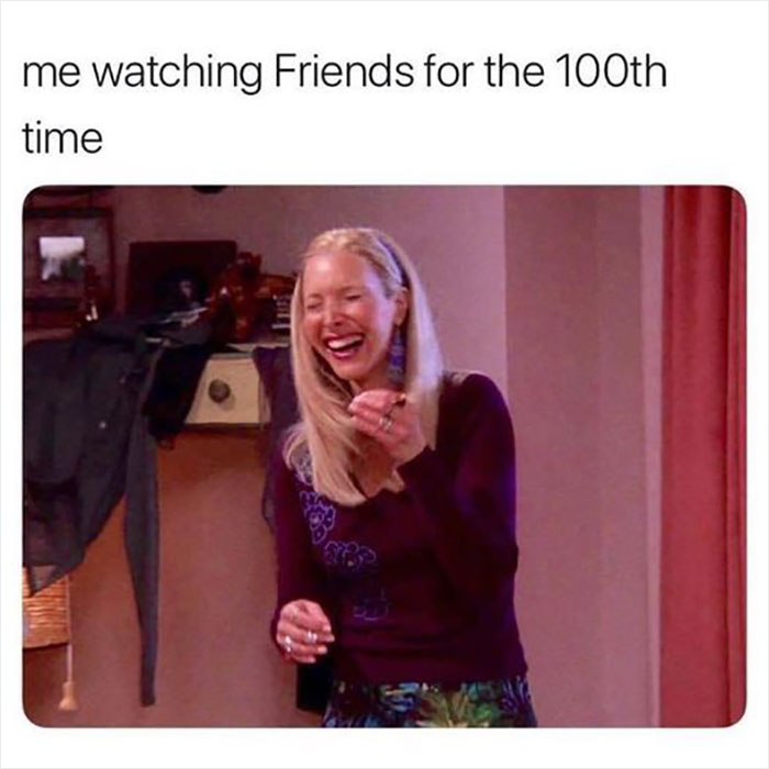 Woman laughing in a scene from "Friends," reflecting humor and joy from the iconic sitcom.