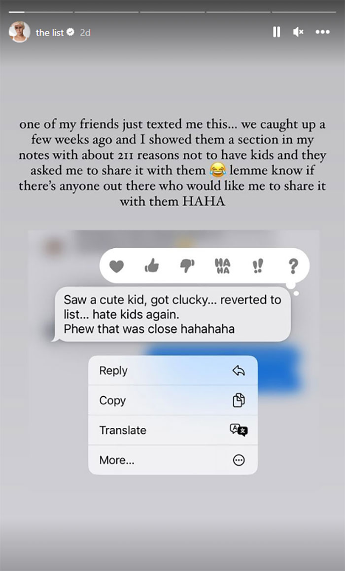 People Lose It At Australian Model&rsquo;s &ldquo;118 Reasons&rdquo; Why She Doesn&rsquo;t Want Kids