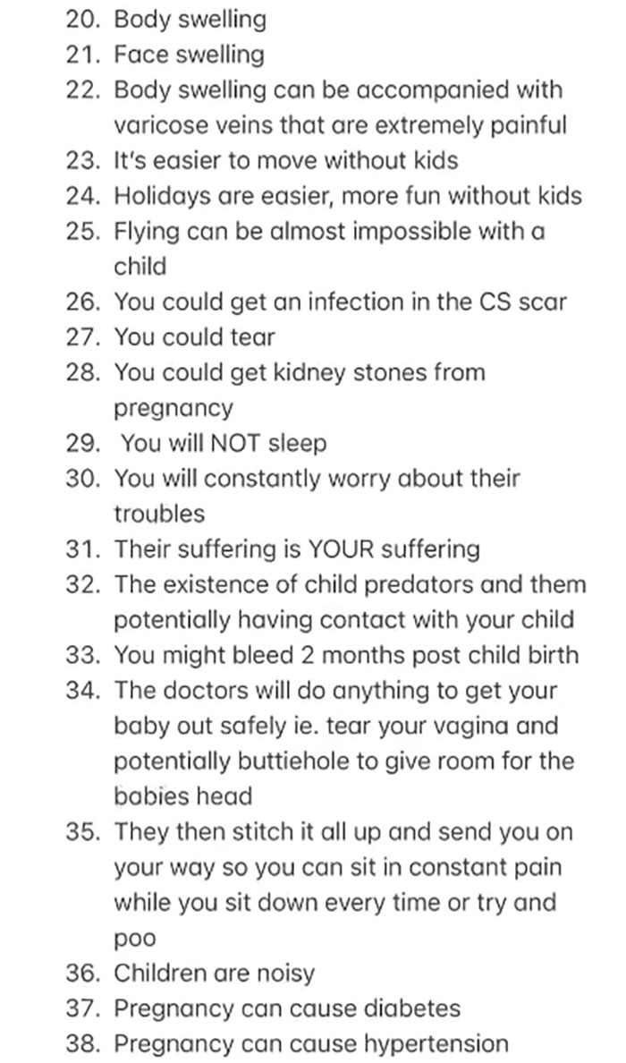 People Lose It At Australian Model&rsquo;s &ldquo;118 Reasons&rdquo; Why She Doesn&rsquo;t Want Kids