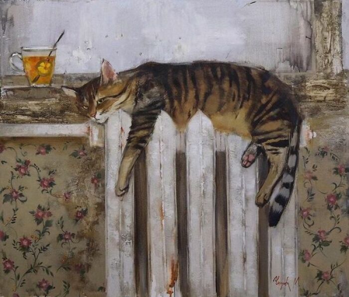 A Cat On The Radiator, Maria Chepeleva, 2017